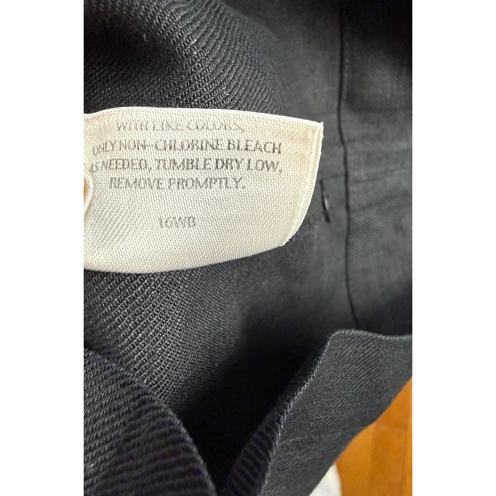 Eileen Fisher Womens XS Black 100% Linen Wide Leg Cropped Trousers Pants - Picture 8 of 8